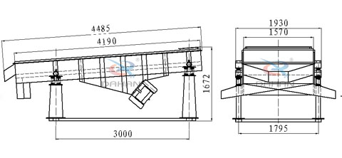 1540兩層直線振動篩結(jié)構(gòu)圖
